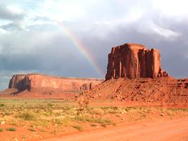 rainbow on Monument Valley